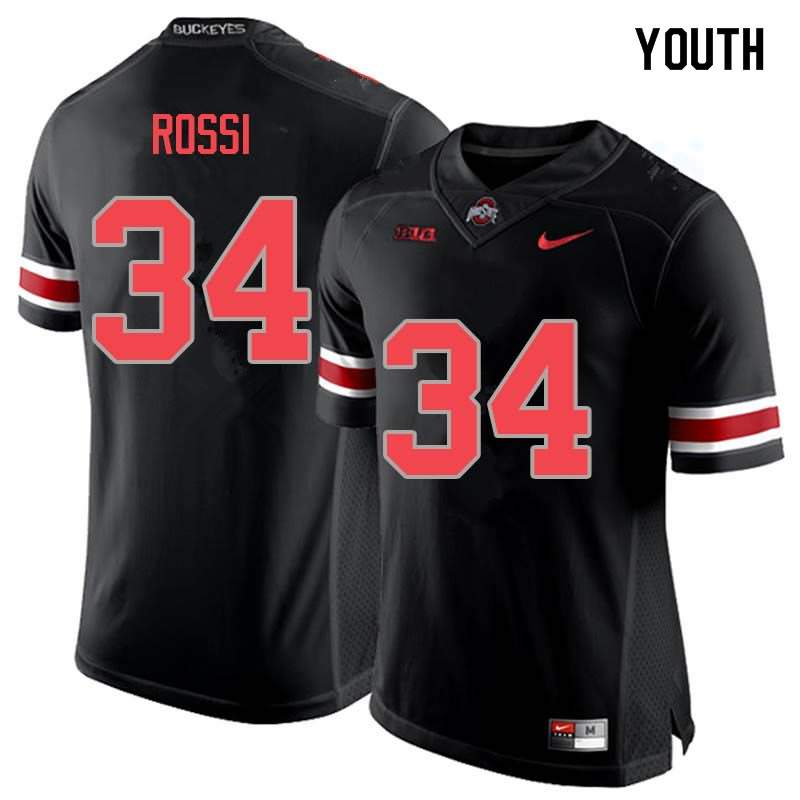 Youth Nike Ohio State Buckeyes Mitch Rossi #34 Blackout College Football Jersey Sport REA83Q2Y