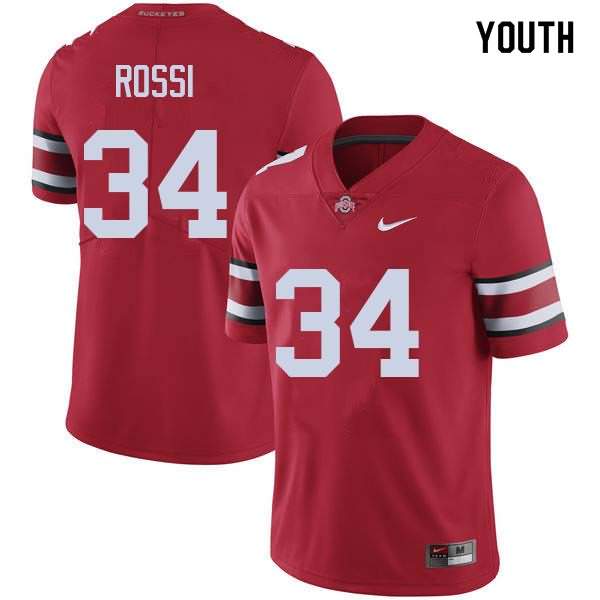 Youth Nike Ohio State Buckeyes Mitch Rossi #34 Red College Football Jersey New Year PRU12Q4N