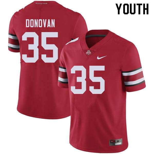 Youth Nike Ohio State Buckeyes Luke Donovan #35 Red College Football Jersey Style KFP07Q2G