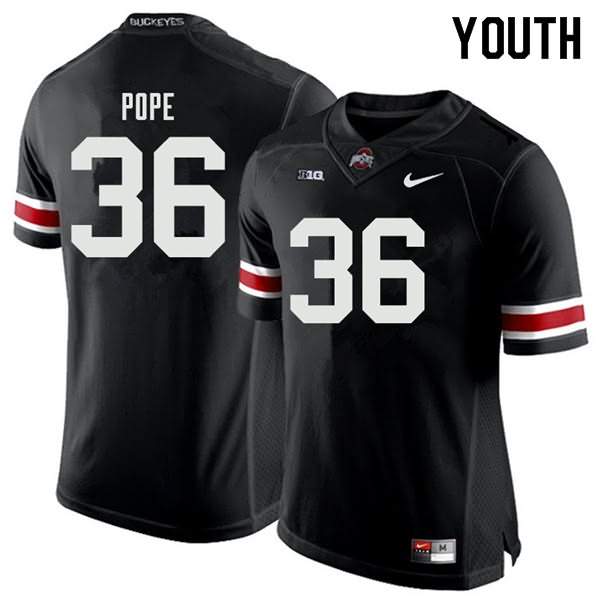 Youth Nike Ohio State Buckeyes K'Vaughan Pope #36 Black College Football Jersey Original BUT51Q7G