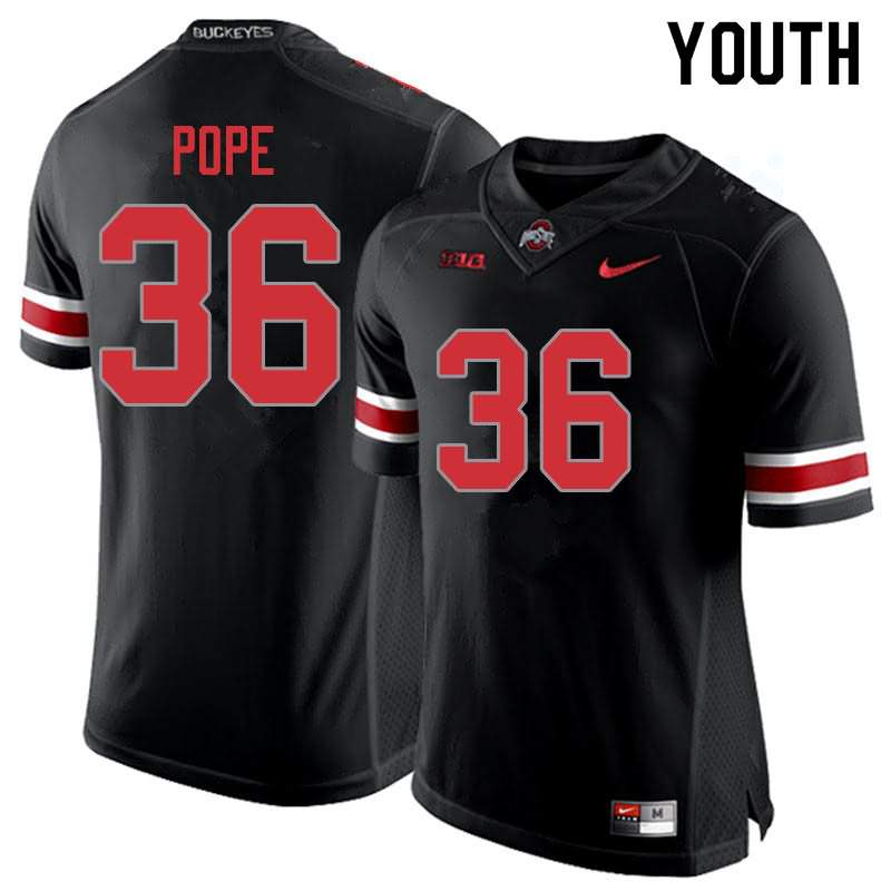 Youth Nike Ohio State Buckeyes K'Vaughan Pope #36 Blackout College Football Jersey Copuon NNK53Q0O