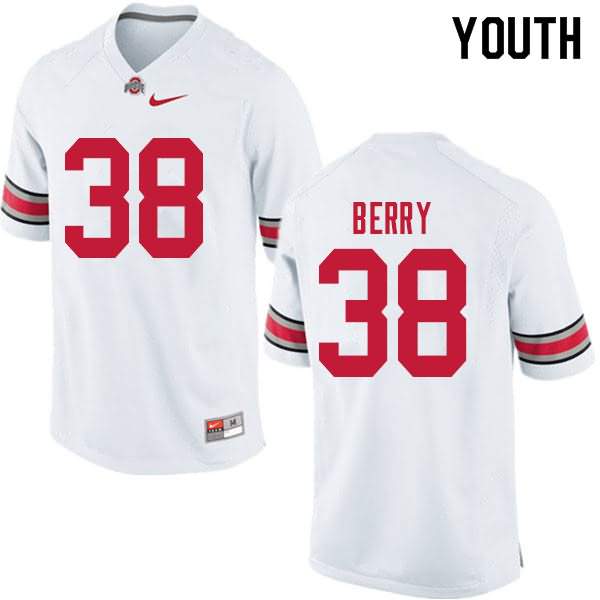 Youth Nike Ohio State Buckeyes Rashod Berry #38 White College Football Jersey Ventilation XHS00Q2A