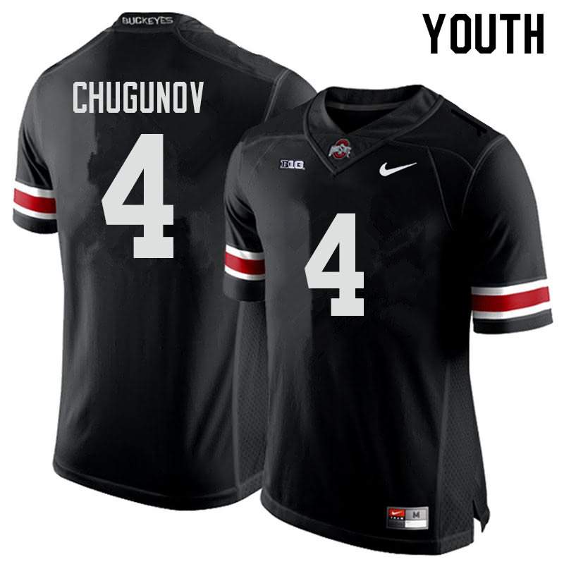 Youth Nike Ohio State Buckeyes Chris Chugunov #4 Black College Football Jersey Stock JDO66Q6X