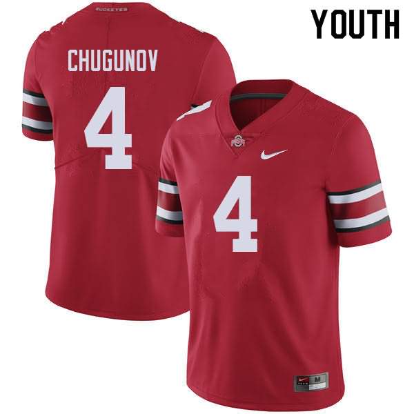 Youth Nike Ohio State Buckeyes Chris Chugunov #4 Red College Football Jersey Version MQC14Q7O