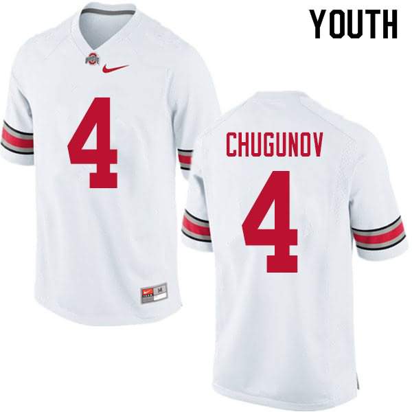Youth Nike Ohio State Buckeyes Chris Chugunov #4 White College Football Jersey Lifestyle YPY06Q6B