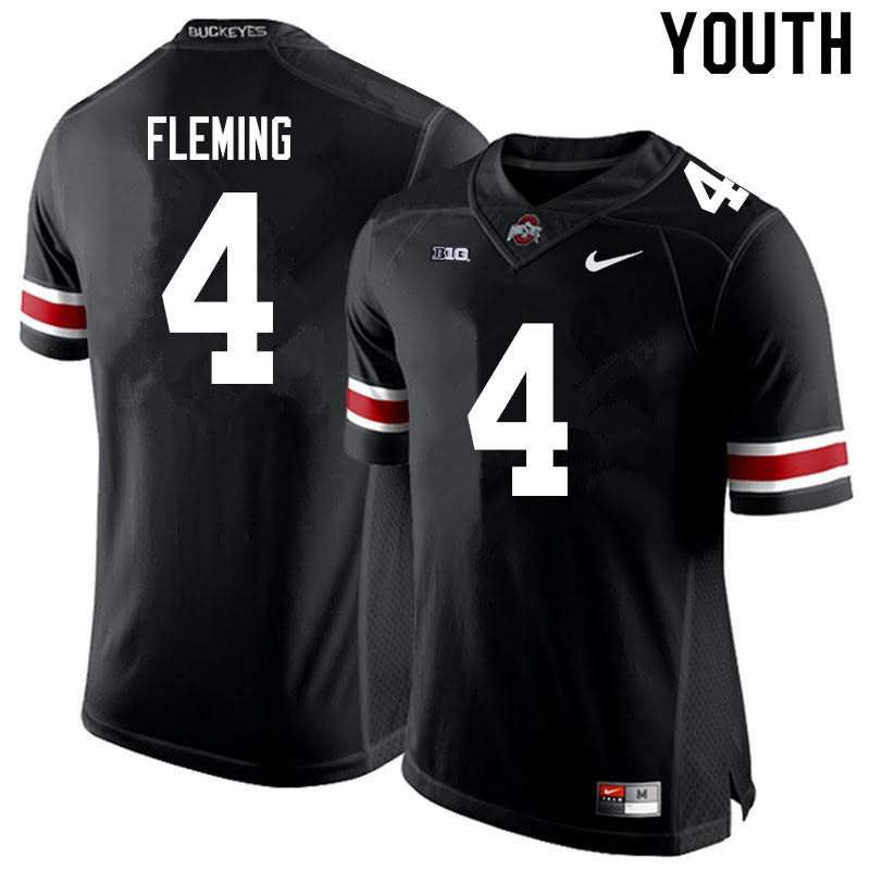 Youth Nike Ohio State Buckeyes Julian Fleming #4 Black College Football Jersey Fashion ZEA34Q6J