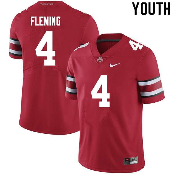 Youth Nike Ohio State Buckeyes Julian Fleming #4 Scarlet College Football Jersey March RYP45Q1H