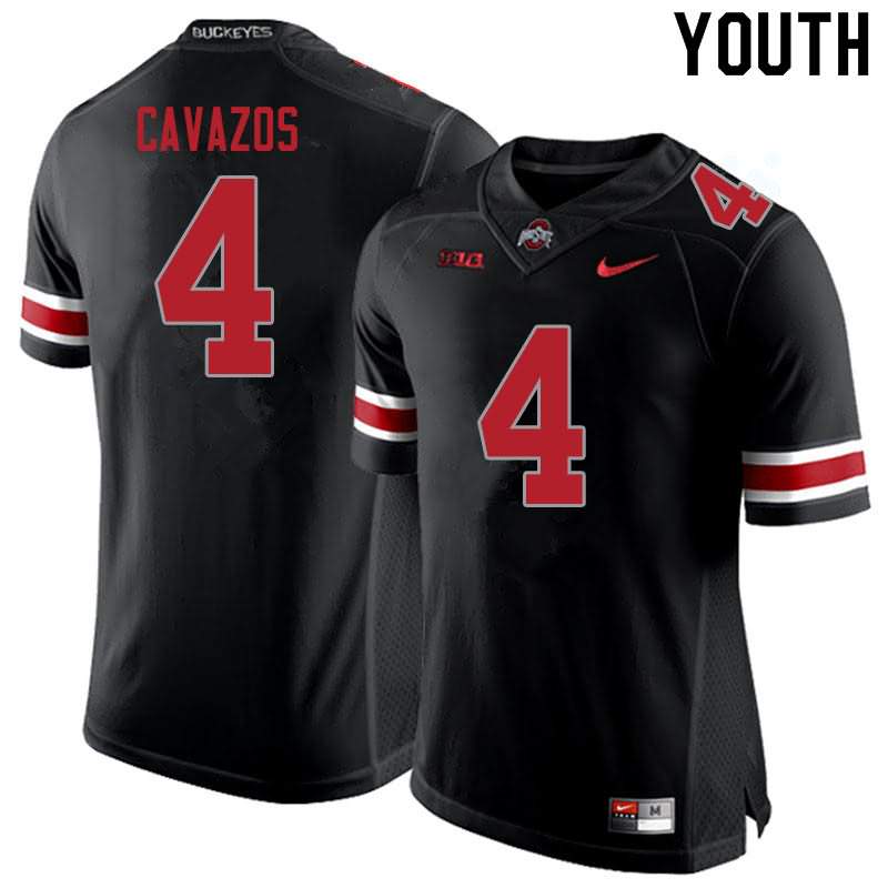 Youth Nike Ohio State Buckeyes Lejond Cavazos #4 Blackout College Football Jersey October XQK23Q6D