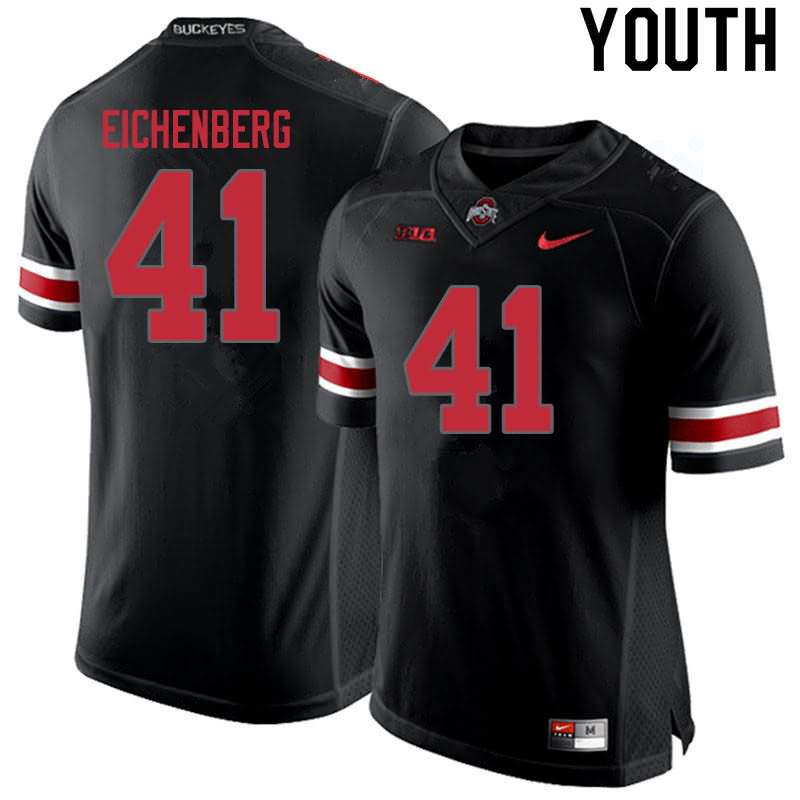 Youth Nike Ohio State Buckeyes Tommy Eichenberg #41 Blackout College Football Jersey Lightweight JOZ32Q6K