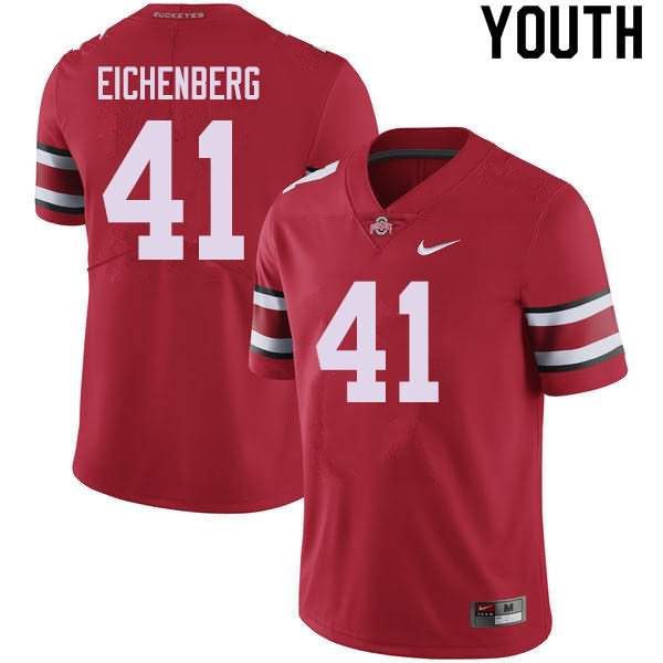 Youth Nike Ohio State Buckeyes Tommy Eichenberg #41 Red College Football Jersey Increasing GCA35Q5H