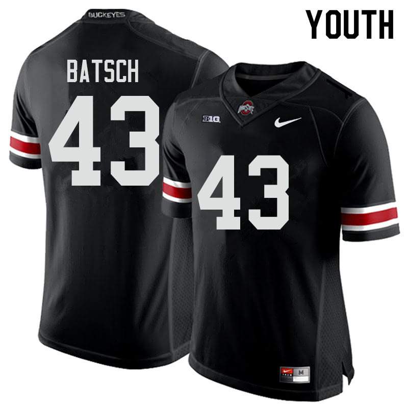 Youth Nike Ohio State Buckeyes Ryan Batsch #43 Black College Football Jersey June HHM65Q3L