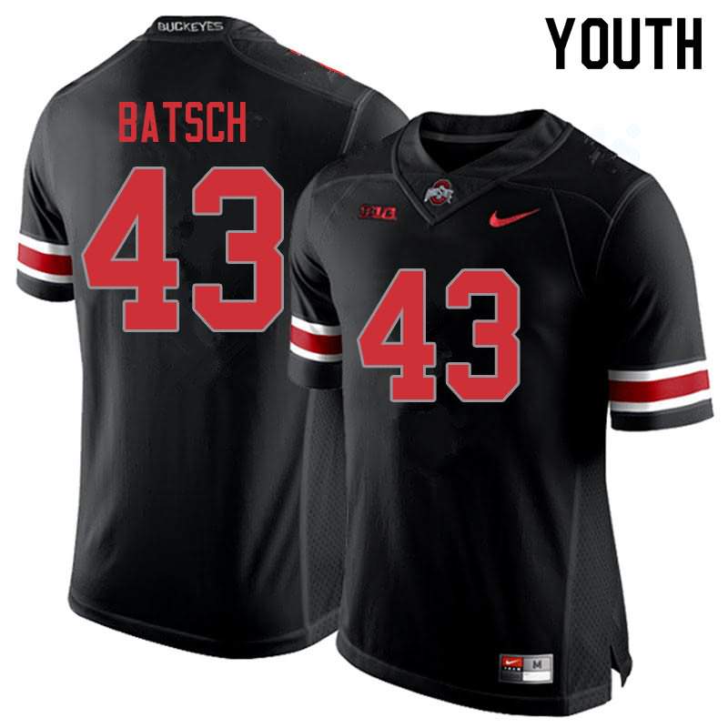 Youth Nike Ohio State Buckeyes Ryan Batsch #43 Blackout College Football Jersey Style BFG68Q3V