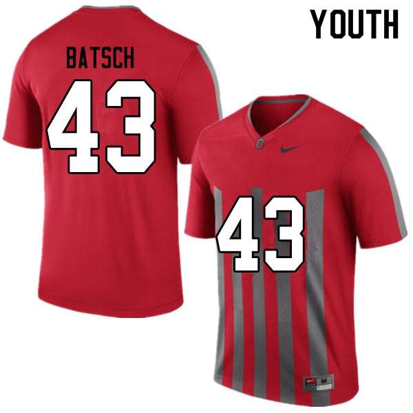 Youth Nike Ohio State Buckeyes Ryan Batsch #43 Throwback College Football Jersey Fashion TUX57Q7B