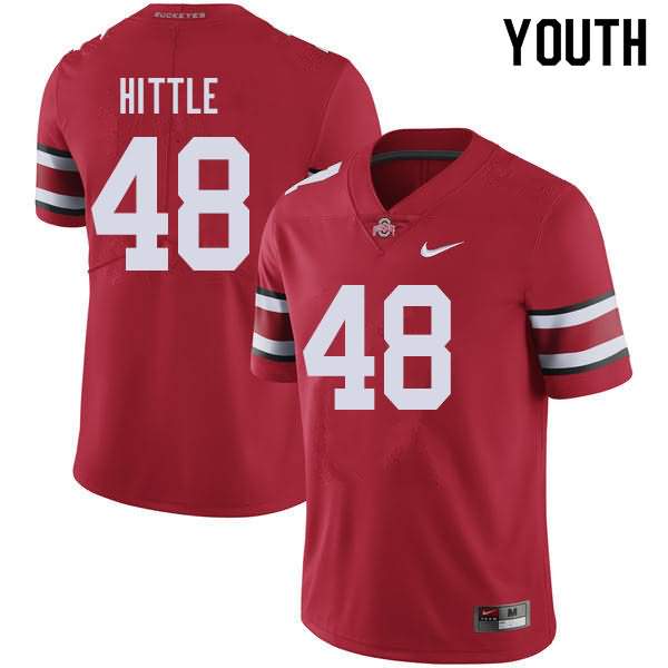 Youth Nike Ohio State Buckeyes Logan Hittle #48 Red College Football Jersey Damping BIA33Q7F