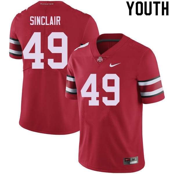 Youth Nike Ohio State Buckeyes Darryl Sinclair #49 Red College Football Jersey April WNE32Q3C