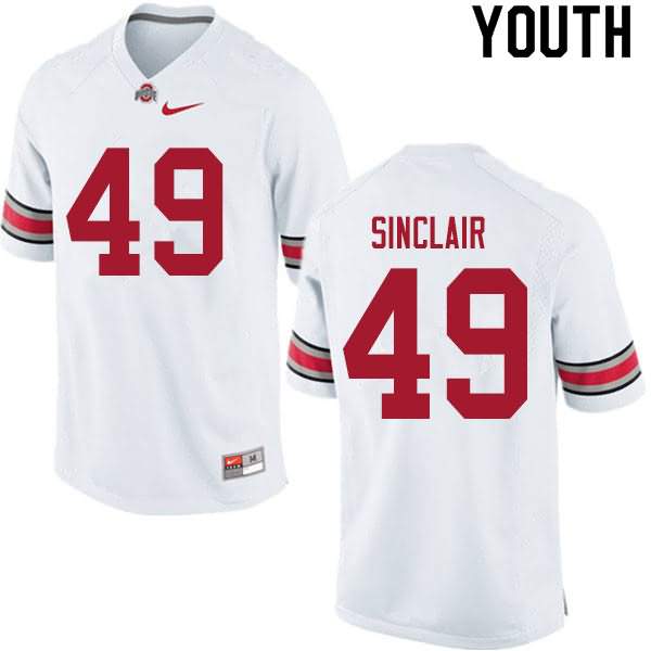 Youth Nike Ohio State Buckeyes Darryl Sinclair #49 White College Football Jersey April OGS14Q0P