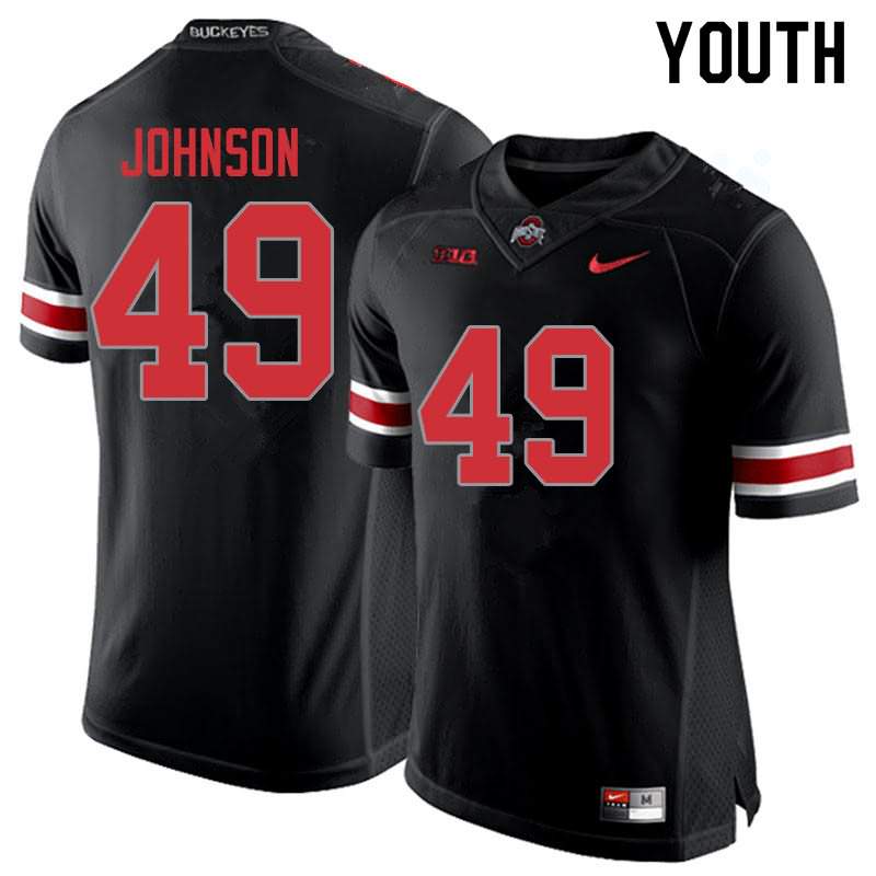 Youth Nike Ohio State Buckeyes Xavier Johnson #49 Blackout College Football Jersey Colors FMI28Q3N