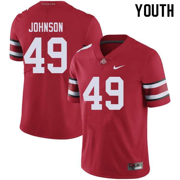 Youth Nike Ohio State Buckeyes Xavier Johnson #49 Red College Football Jersey New Style XFF71Q1R