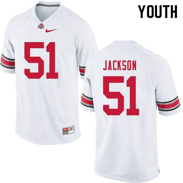 Youth Nike Ohio State Buckeyes Antwuan Jackson #51 White College Football Jersey Stability NYF11Q5B