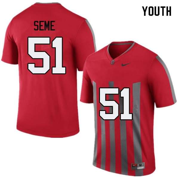 Youth Nike Ohio State Buckeyes Nick Seme #51 Throwback College Football Jersey October ARM34Q3E
