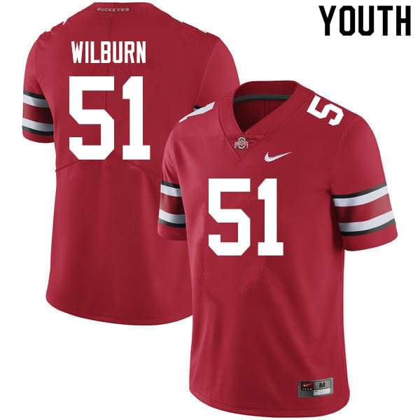 Youth Nike Ohio State Buckeyes Trayvon Wilburn #51 Scarlet College Football Jersey Stock MSL41Q5K