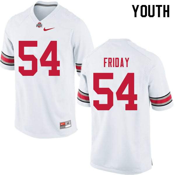 Youth Nike Ohio State Buckeyes Tyler Friday #54 White College Football Jersey July MXT20Q6G