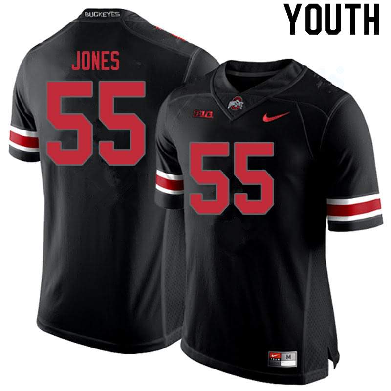 Youth Nike Ohio State Buckeyes Matthew Jones #55 Blackout College Football Jersey April KQV88Q7Z