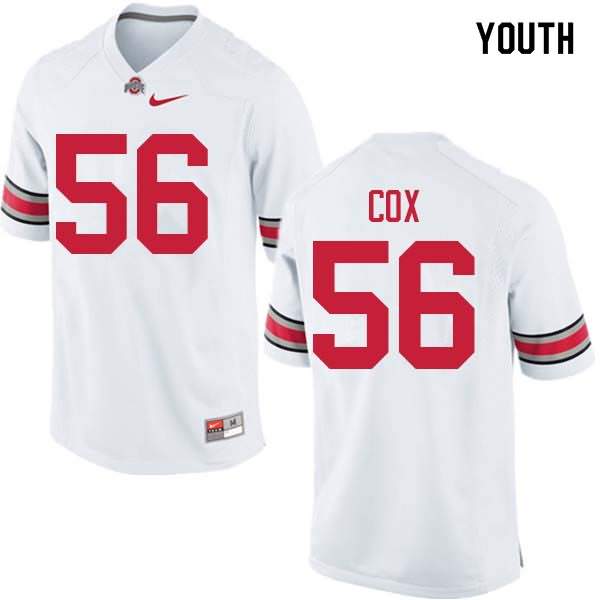 Youth Nike Ohio State Buckeyes Aaron Cox #56 White College Football Jersey Top Quality VAL82Q4B