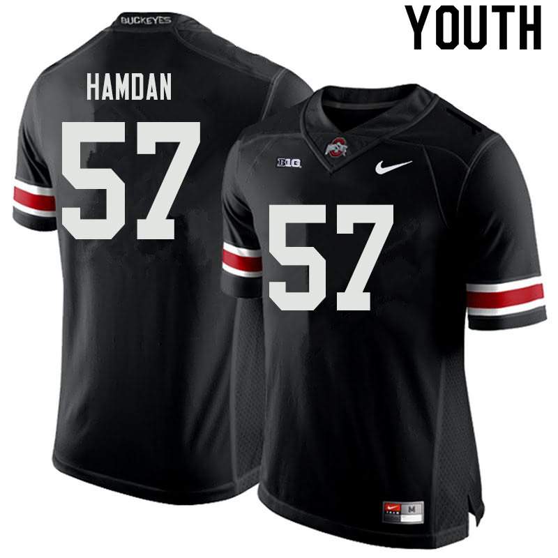 Youth Nike Ohio State Buckeyes Zaid Hamdan #57 Black College Football Jersey Jogging VEP80Q6F