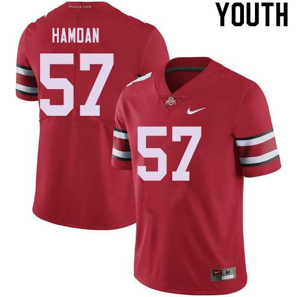 Youth Nike Ohio State Buckeyes Zaid Hamdan #57 Red College Football Jersey Style SAK51Q8G