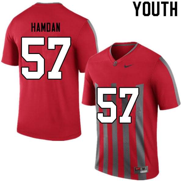 Youth Nike Ohio State Buckeyes Zaid Hamdan #57 Retro College Football Jersey Style PUZ06Q8C