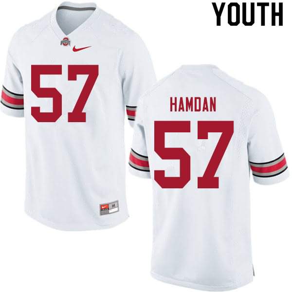 Youth Nike Ohio State Buckeyes Zaid Hamdan #57 White College Football Jersey High Quality WNO07Q2O