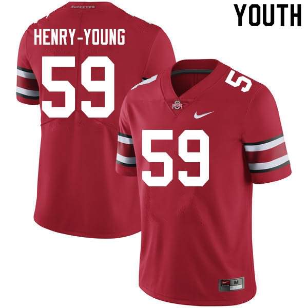 Youth Nike Ohio State Buckeyes Darrion Henry-Young #59 Scarlet College Football Jersey Lightweight JYQ60Q7Y