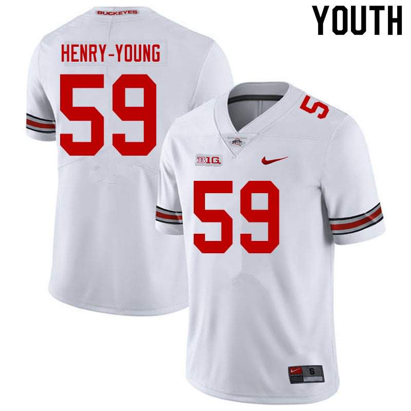 Youth Nike Ohio State Buckeyes Darrion Henry-Young #59 White College Football Jersey October DDF16Q3G