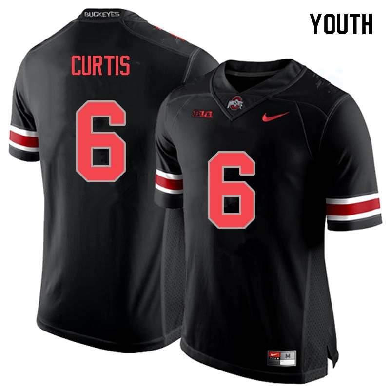 Youth Nike Ohio State Buckeyes Kory Curtis #6 Blackout College Football Jersey Limited MCP42Q3K
