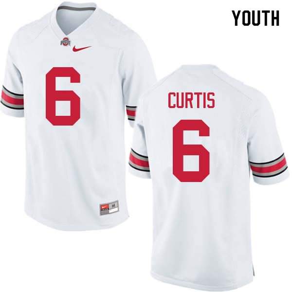 Youth Nike Ohio State Buckeyes Kory Curtis #6 White College Football Jersey Sport JNM18Q7R