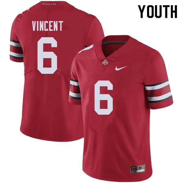 Youth Nike Ohio State Buckeyes Taron Vincent #6 Red College Football Jersey Top Quality NDM25Q8Y