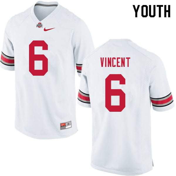 Youth Nike Ohio State Buckeyes Taron Vincent #6 White College Football Jersey March EUW48Q7G