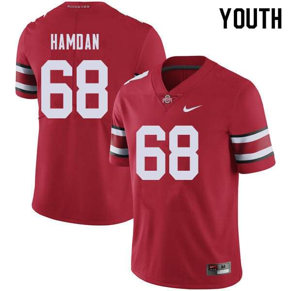 Youth Nike Ohio State Buckeyes Zaid Hamdan #68 Red College Football Jersey Trade QGL63Q7U
