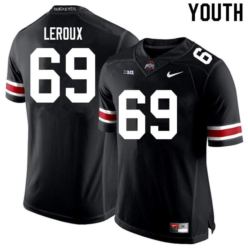 Youth Nike Ohio State Buckeyes Trey Leroux #69 Black College Football Jersey Lifestyle MUL44Q4C