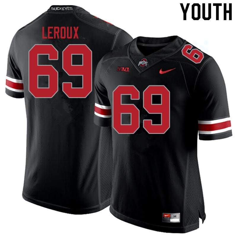 Youth Nike Ohio State Buckeyes Trey Leroux #69 Blackout College Football Jersey Sport ETT05Q4A