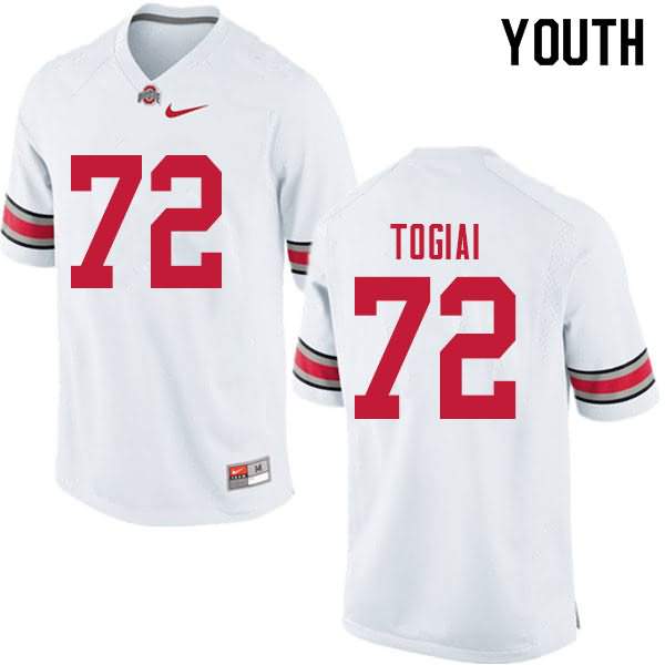 Youth Nike Ohio State Buckeyes Tommy Togiai #72 White College Football Jersey Authentic VYE31Q6Z