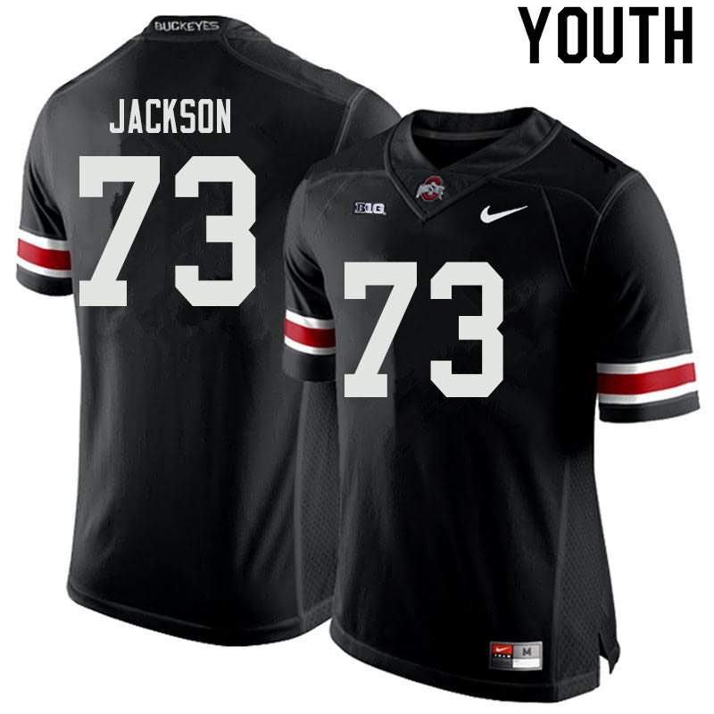Youth Nike Ohio State Buckeyes Jonah Jackson #73 Black College Football Jersey High Quality VIM47Q8D