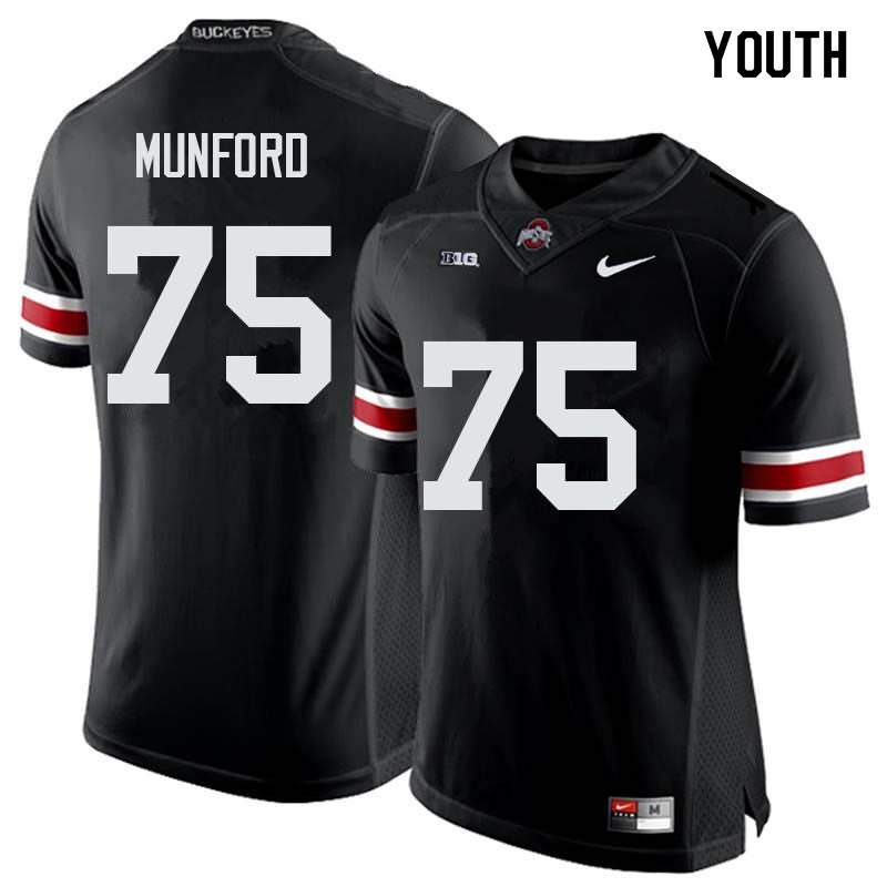 Youth Nike Ohio State Buckeyes Thayer Munford #75 Black College Football Jersey Damping FSQ73Q0Z