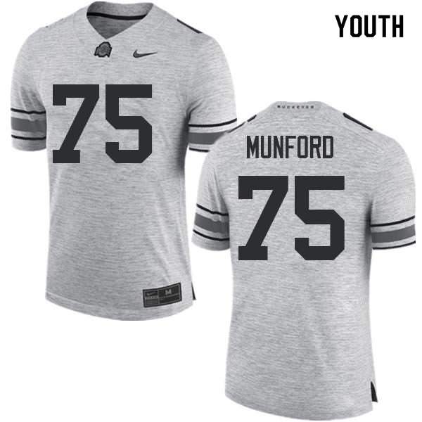 Youth Nike Ohio State Buckeyes Thayer Munford #75 Gray College Football Jersey Increasing REF18Q3O