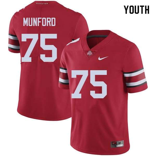Youth Nike Ohio State Buckeyes Thayer Munford #75 Red College Football Jersey Discount BOD60Q8H