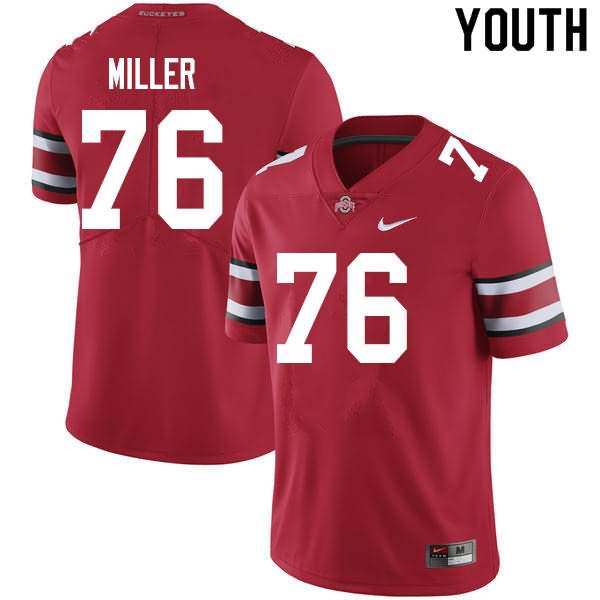 Youth Nike Ohio State Buckeyes Harry Miller #76 Scarlet College Football Jersey August CDY55Q4K