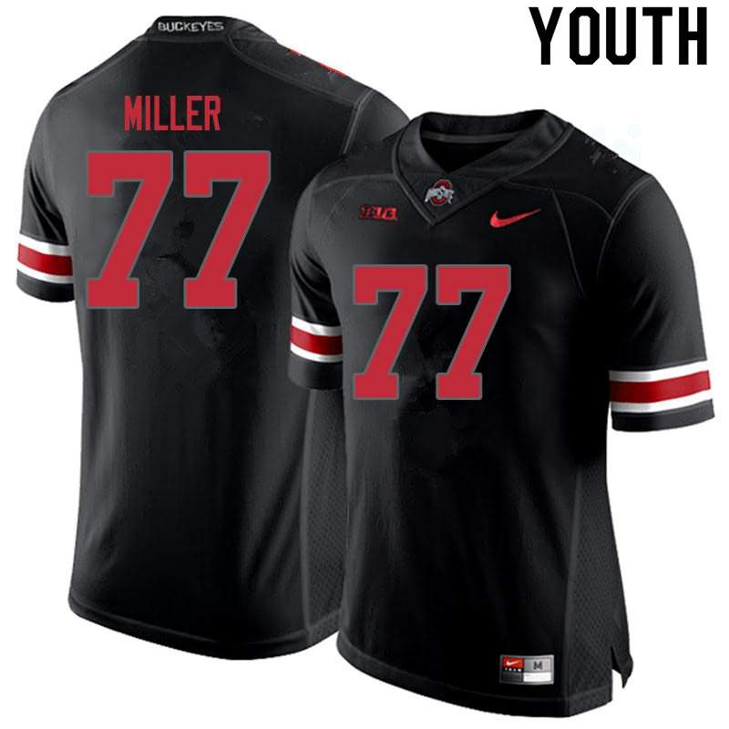 Youth Nike Ohio State Buckeyes Harry Miller #77 Blackout College Football Jersey Ventilation CZV02Q8F