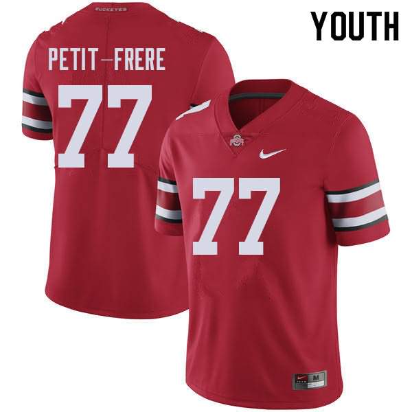 Youth Nike Ohio State Buckeyes Nicholas Petit-Frere #77 Red College Football Jersey Spring JOS64Q2Q