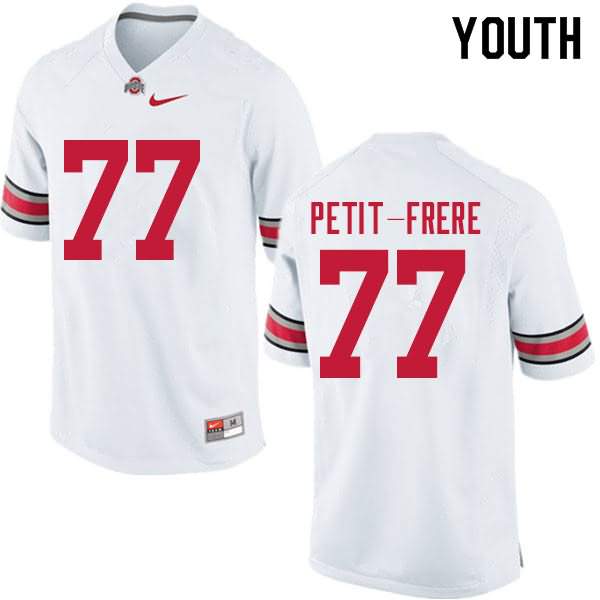 Youth Nike Ohio State Buckeyes Nicholas Petit-Frere #77 White College Football Jersey Comfortable TPA16Q1H